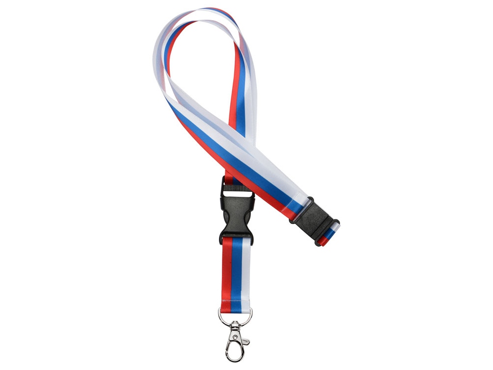 Ланъярд под сублимацию с карабином, межуровневым замком и замком обрыва