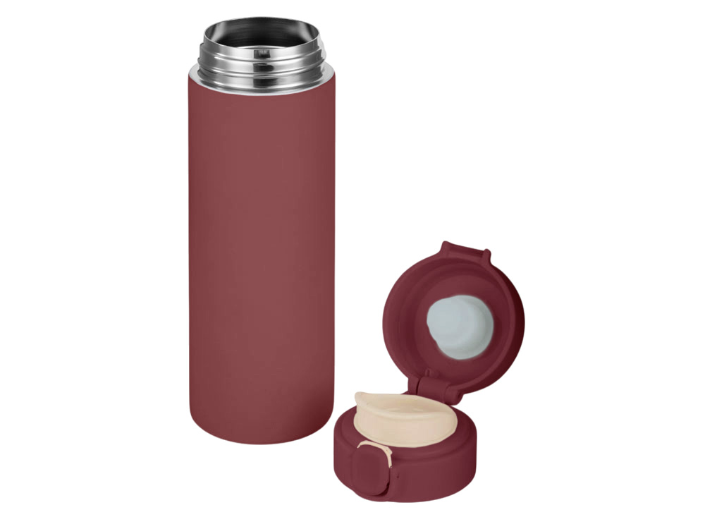 Вакуумная термокружка c кнопкой «Guard», soft-touch, 400 мл, тубус