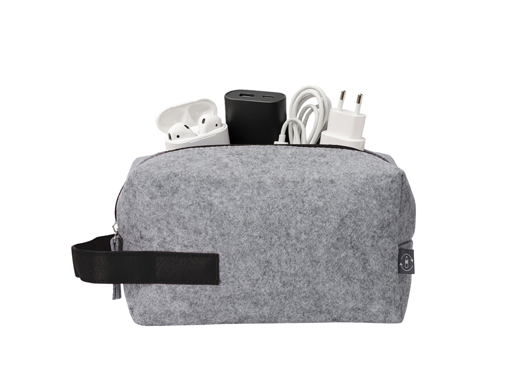 Органайзер для электроники и проводов «Felt» из RPET-фетра с ручкой