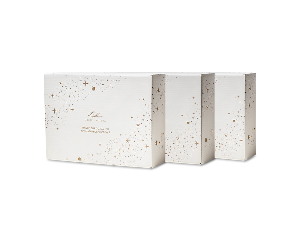 Набор для создания 2-х ароматических свечей: амбра и табак/маракуйя, сандал и пачули