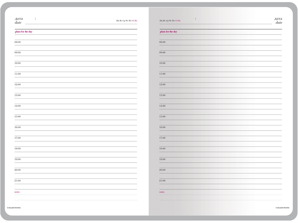 Ежедневник недатированный А6+ «Sidney Nebraska» с серебряным срезом