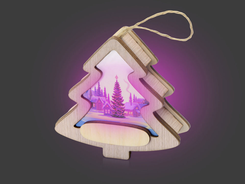 Новогодняя подвеска с подсветкой «Ёлочка» с индивидуальным дизайном