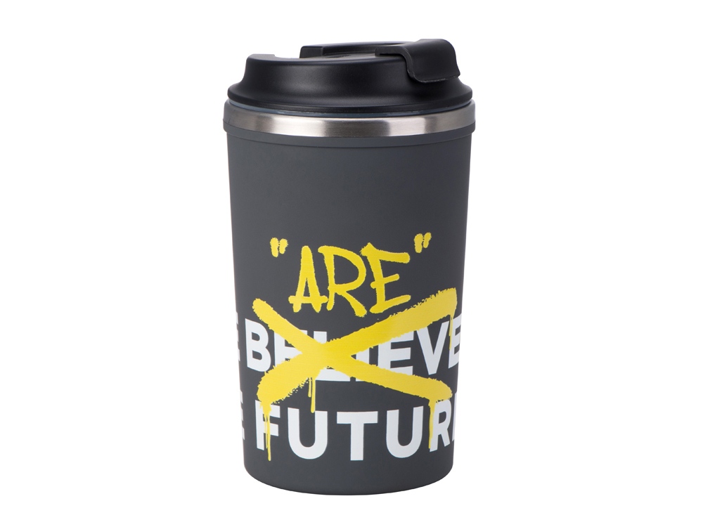 Герметичная термокружка на присоске «Kick», 350 мл, с круговой УФ-печатью