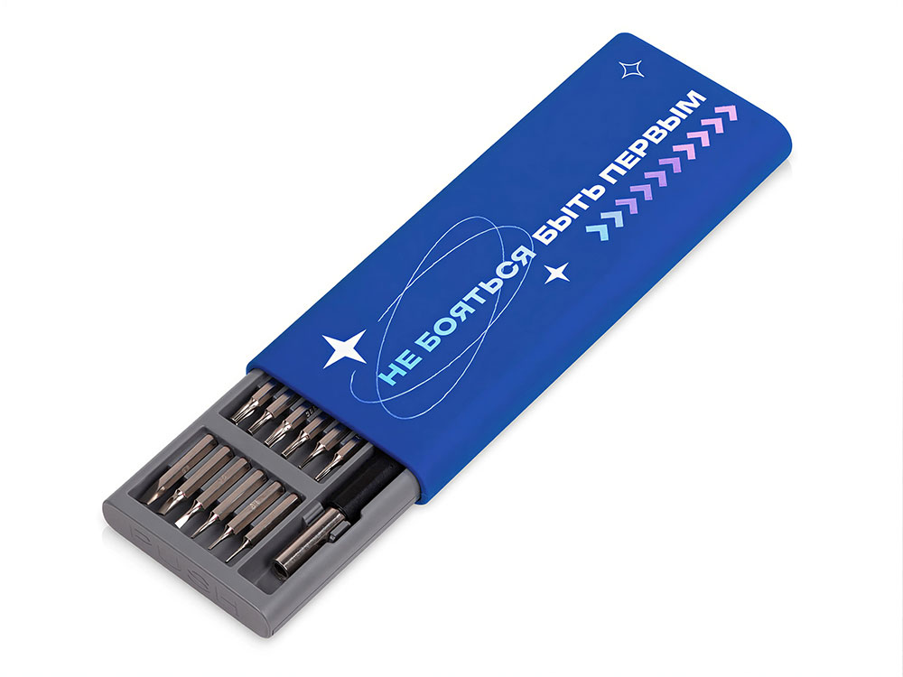 Отвертка с набором из 24 насадок «Bits» с УФ-печатью