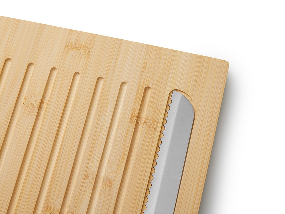 Разделочная доска из бамбука «Круста» с хлебным ножом