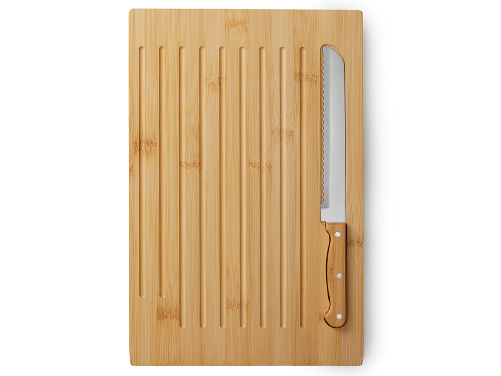 Разделочная доска из бамбука «Круста» с хлебным ножом