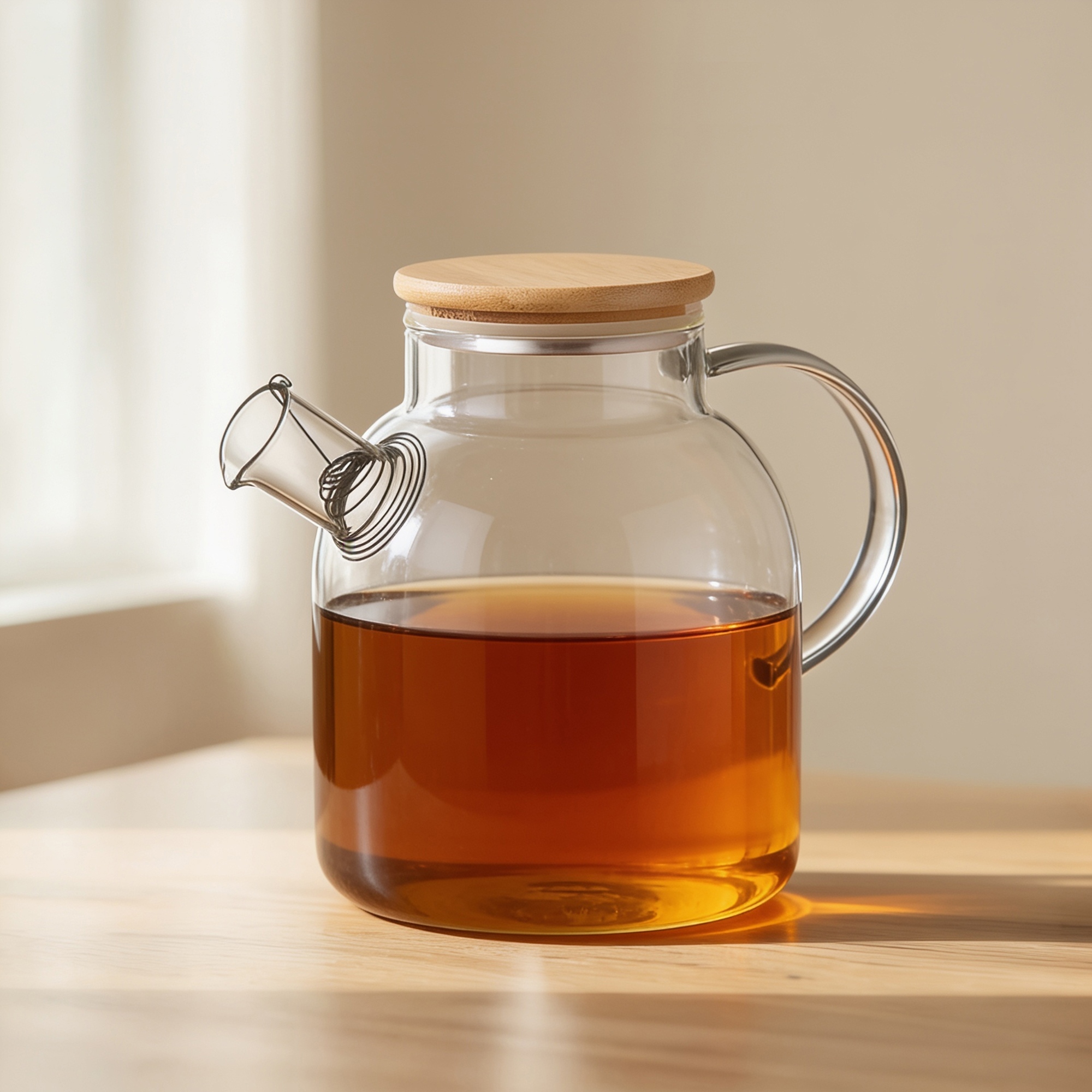 Стеклянный чайник с бамбуковой крышкой «Sencha M»