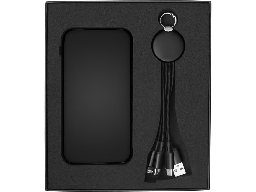 Набор из внешнего аккумулятора и универсального кабеля с подсветкой лого «Reserve LED», 10000mAh