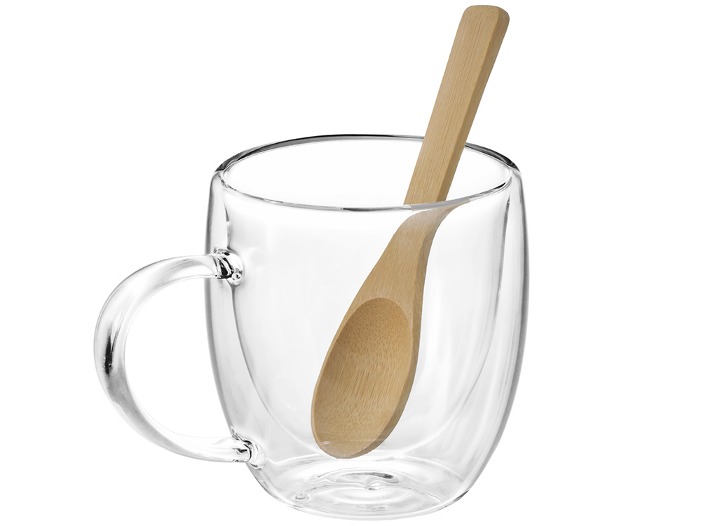 Кружка с двойными стенками на подставке с ложкой «Teatrio»