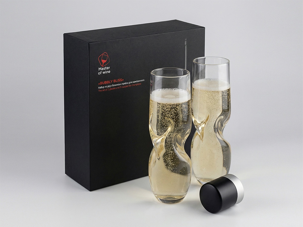 Набор из двух бокалов и пробки для шампанского «Bubbly Bliss»