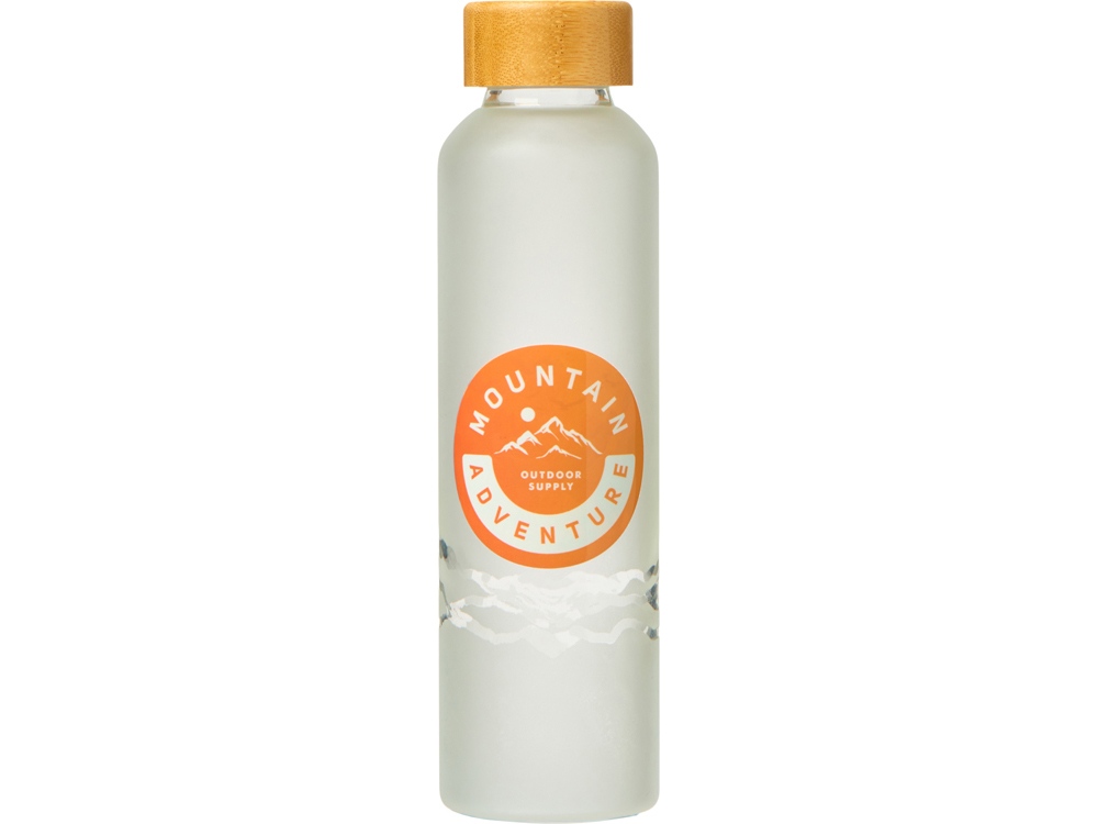 Стеклянная бутылка с бамбуковой крышкой «Foggy», 600 мл с круговой УФ- печатью