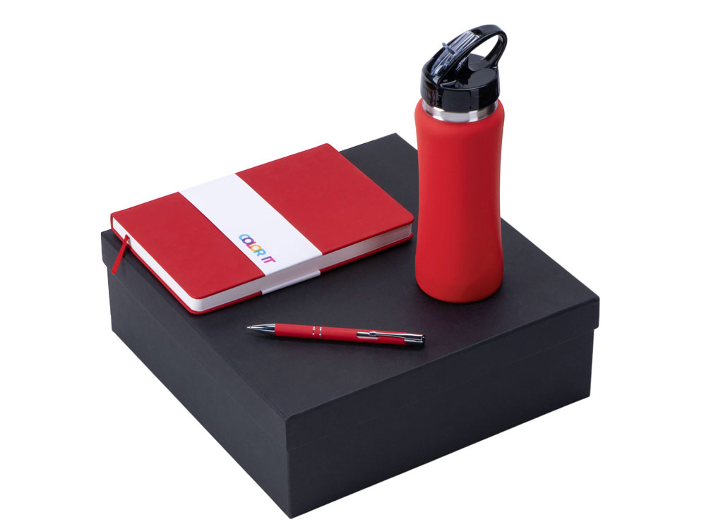 Подарочный набор "Color it" с блокнотом, металлической ручкой и бутылкой