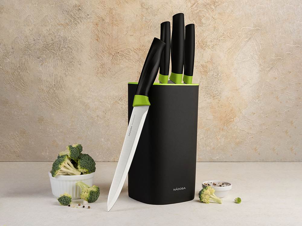 Набор из 4 кухонных ножей в универсальном блоке «OLIVIA»