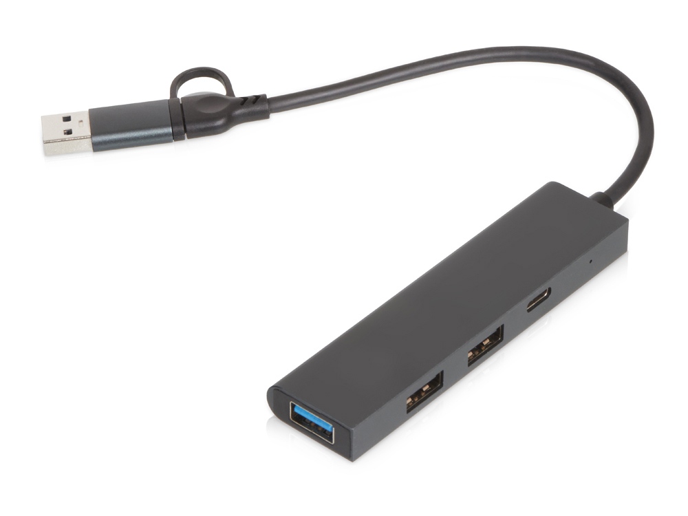 USB-хаб «Command» с коннектором 2-в-1 USB-C и USB-A, 2.0/3.0
