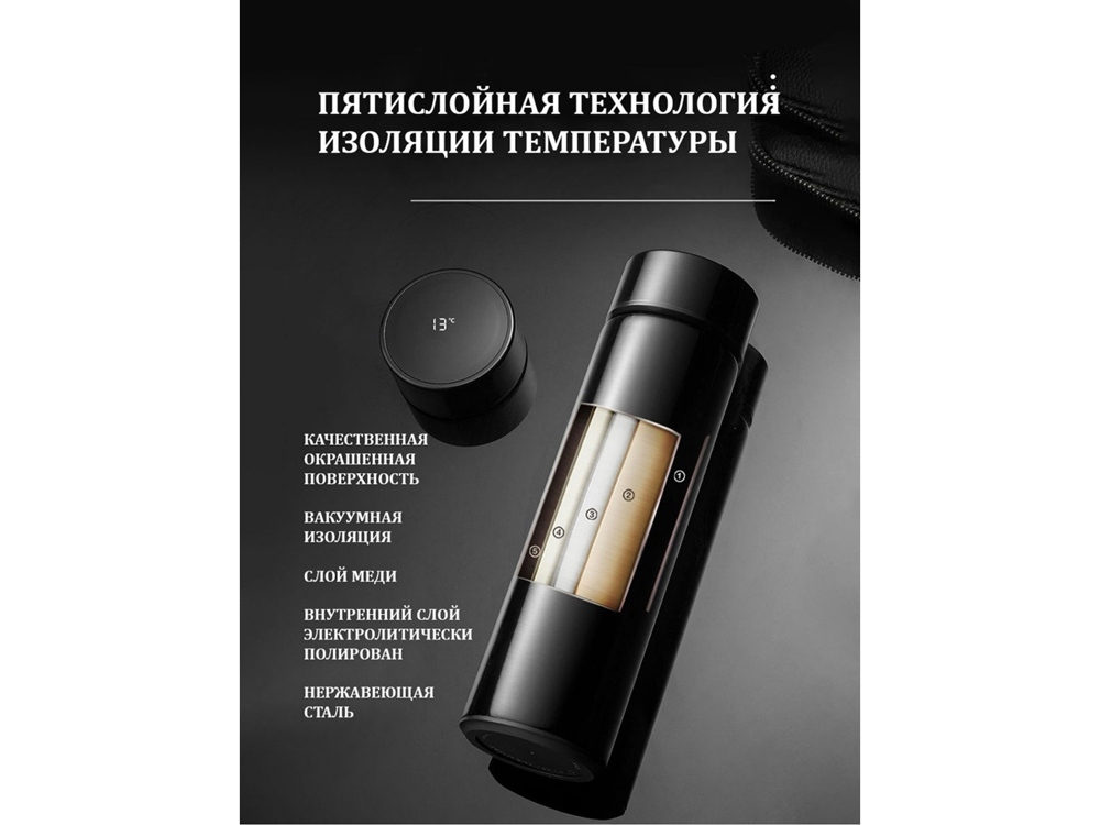 Термос с индикатором температуры «LEMARK»