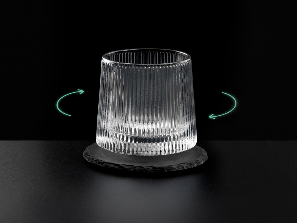 Вращающийся бокал для виски на сланцевом костере «Ventura»