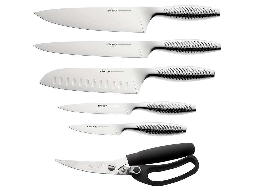 Набор из 5 кухонных ножей, ножниц и блока для ножей «VERA»