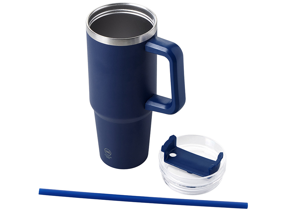 Термокружка «Крэнстон» с трубочкой и поворотной крышкой, 850 мл