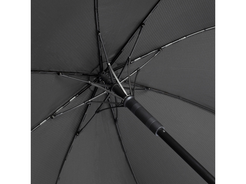 Зонт-трость «Carbon» с куполом из переработанного пластика