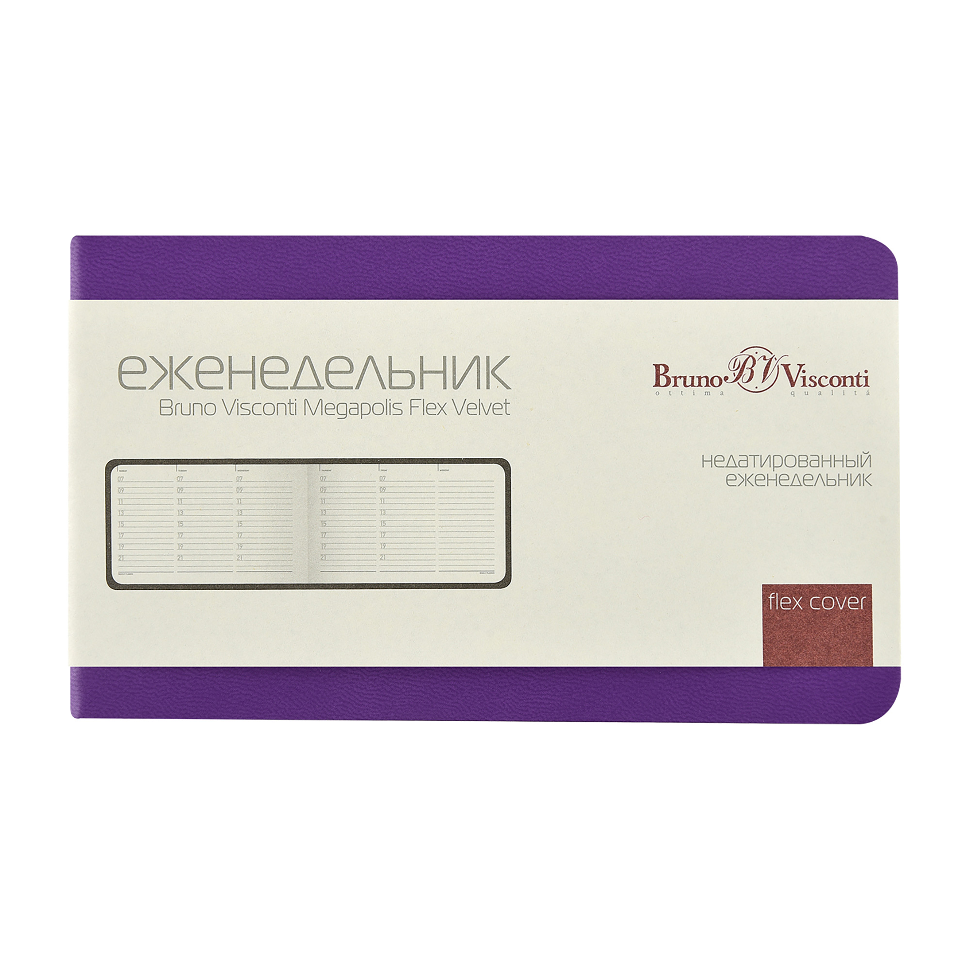 Еженедельник недатированный А6 «Мегаполис Вельвет»