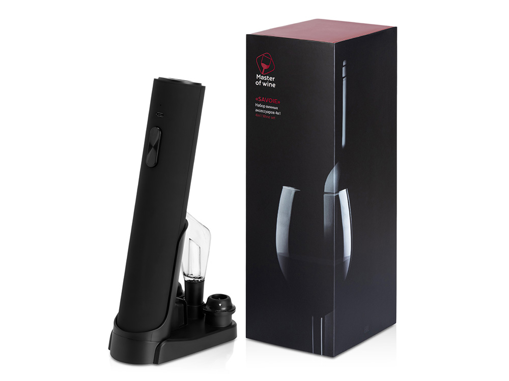 Набор винных аксессуаров 4в1 «Savoie» с покрытием soft touch