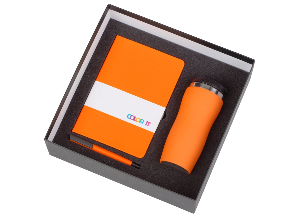 Подарочный набор "COLOR IT" c блокнотом, ручкой и термокружкой