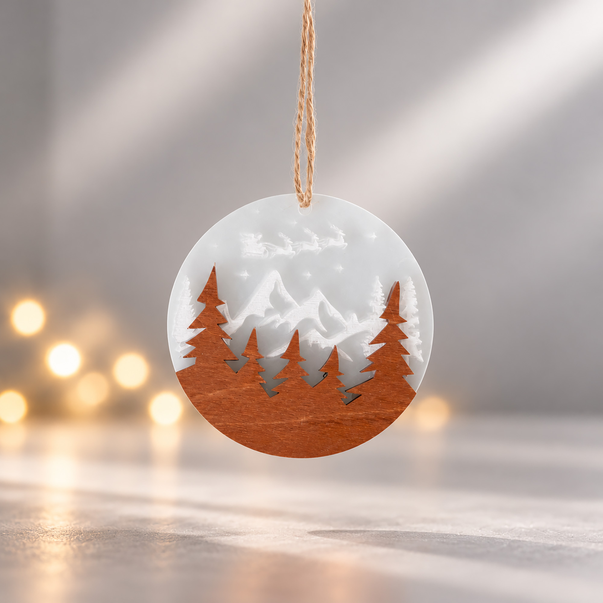 Деревянная подвеска на елку «Christmas»